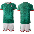 Mexico Home Green Shirt 2026 With Shorts -Blank