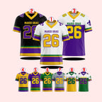 Custom Mardi Gras Football Jersey, Personalized Fat Tuesday Carnival Jersey, Mardi Gras Festival Shirt Louisiana Krewe Game Day Outfit