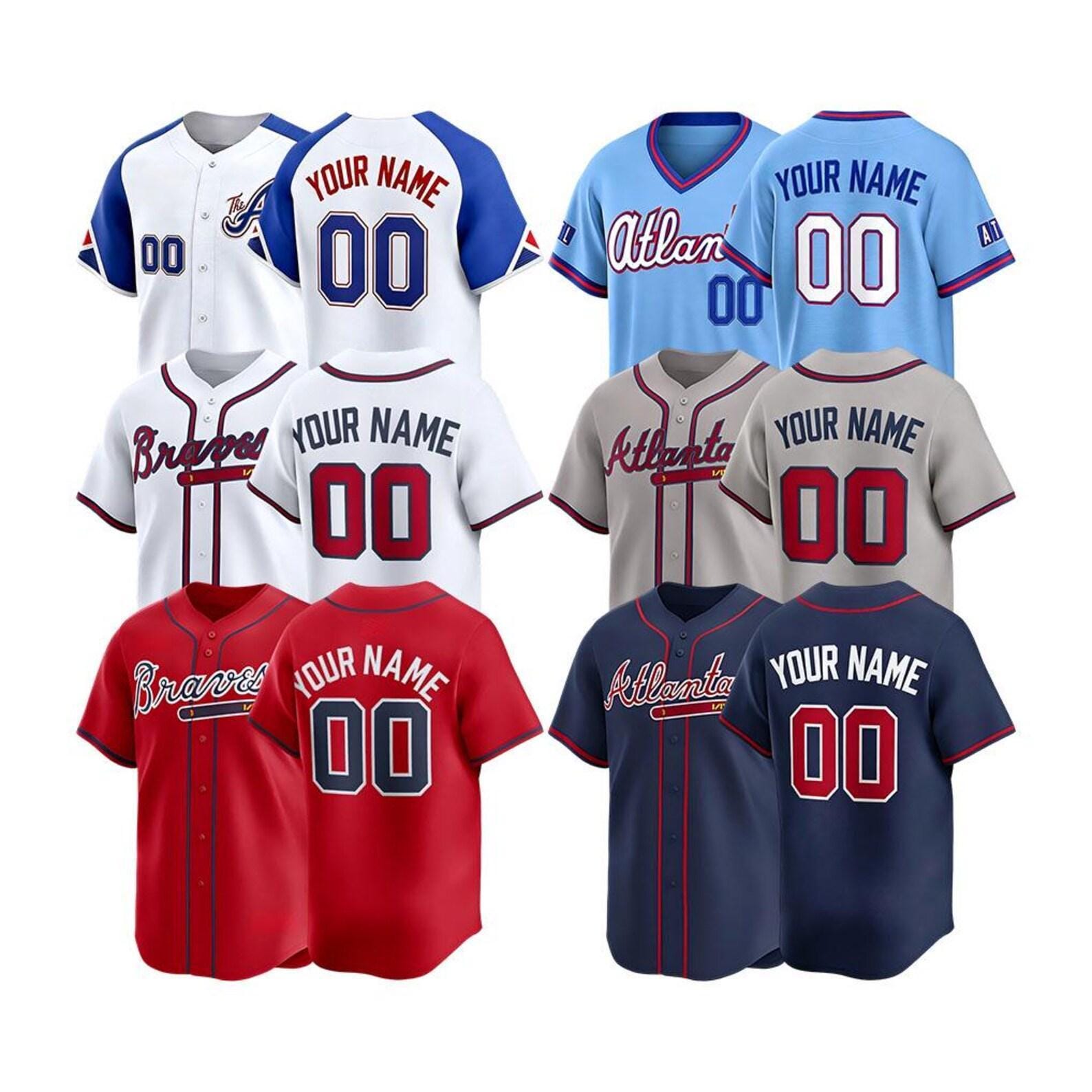 Custom Atlanta Baseball Jersey | Personalized Stitched Name Number | Men/Youth Size | Game Day Fan Jersey Gift