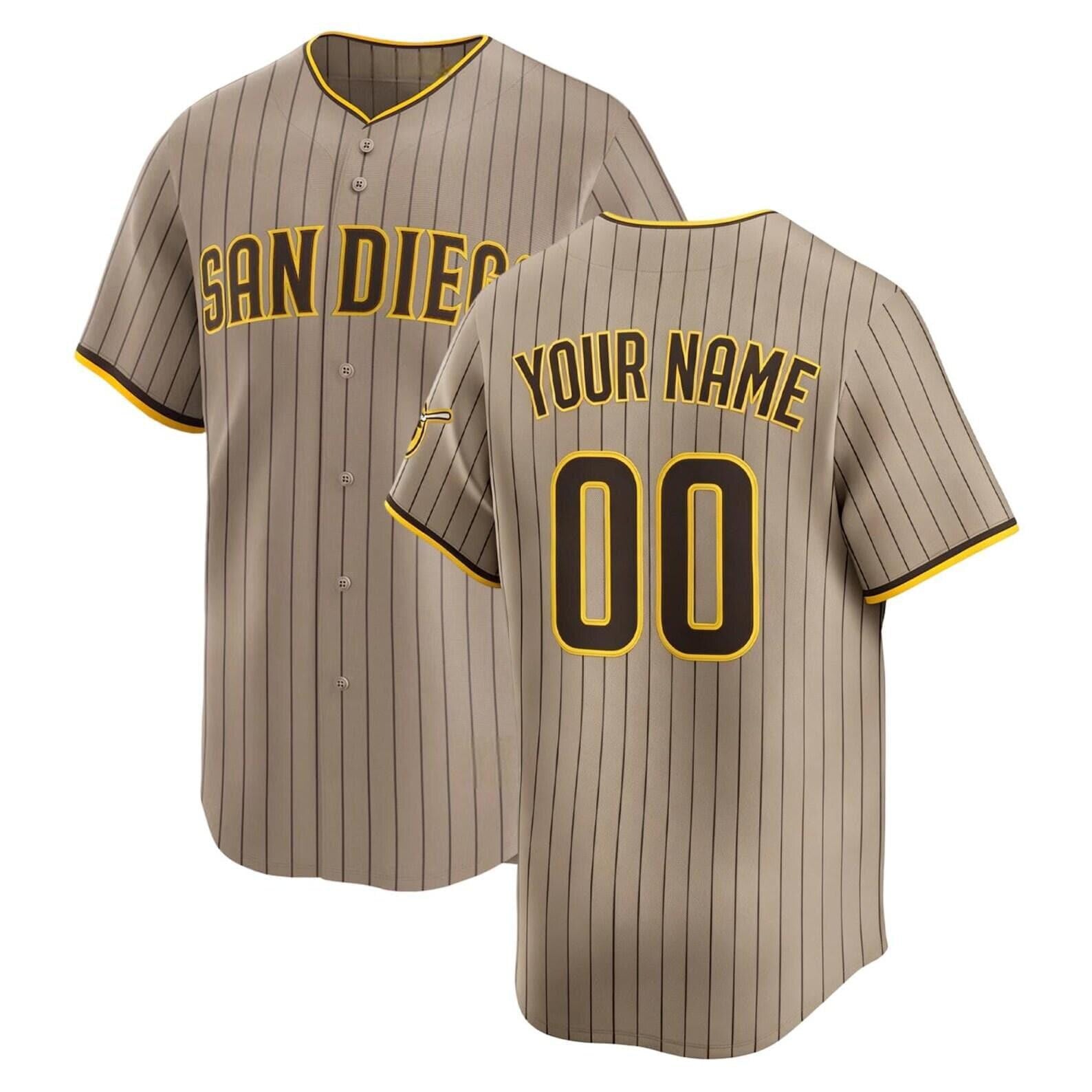 Personalized San Diego Baseball Jersey, Custom Name & Number, Team sports shirts wedding Jersey Stitched Gift