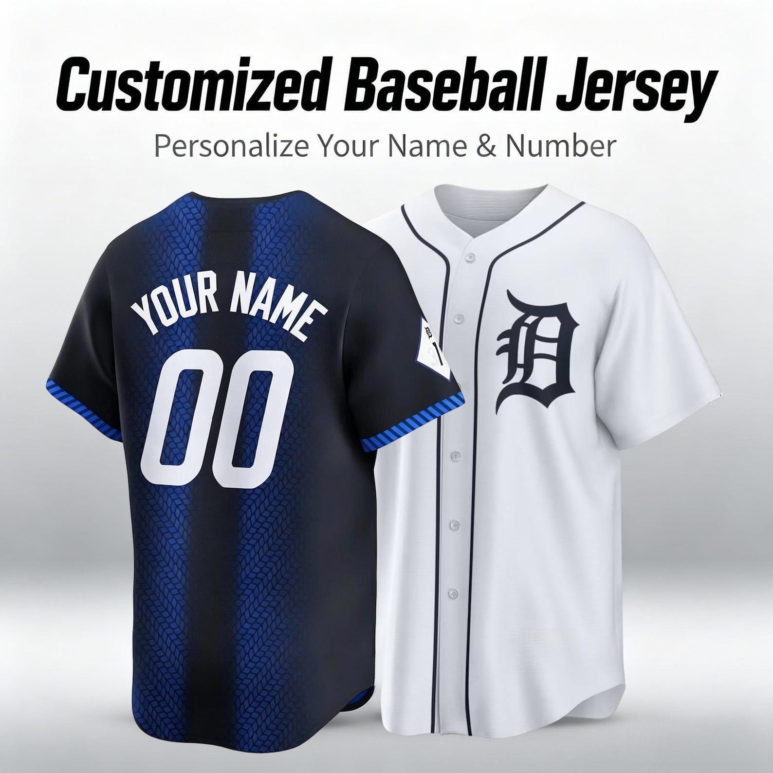 Personalized Detroit Baseball Jersey, Custom Name Number, Team sports shirts wedding Jersey Stitched Gift