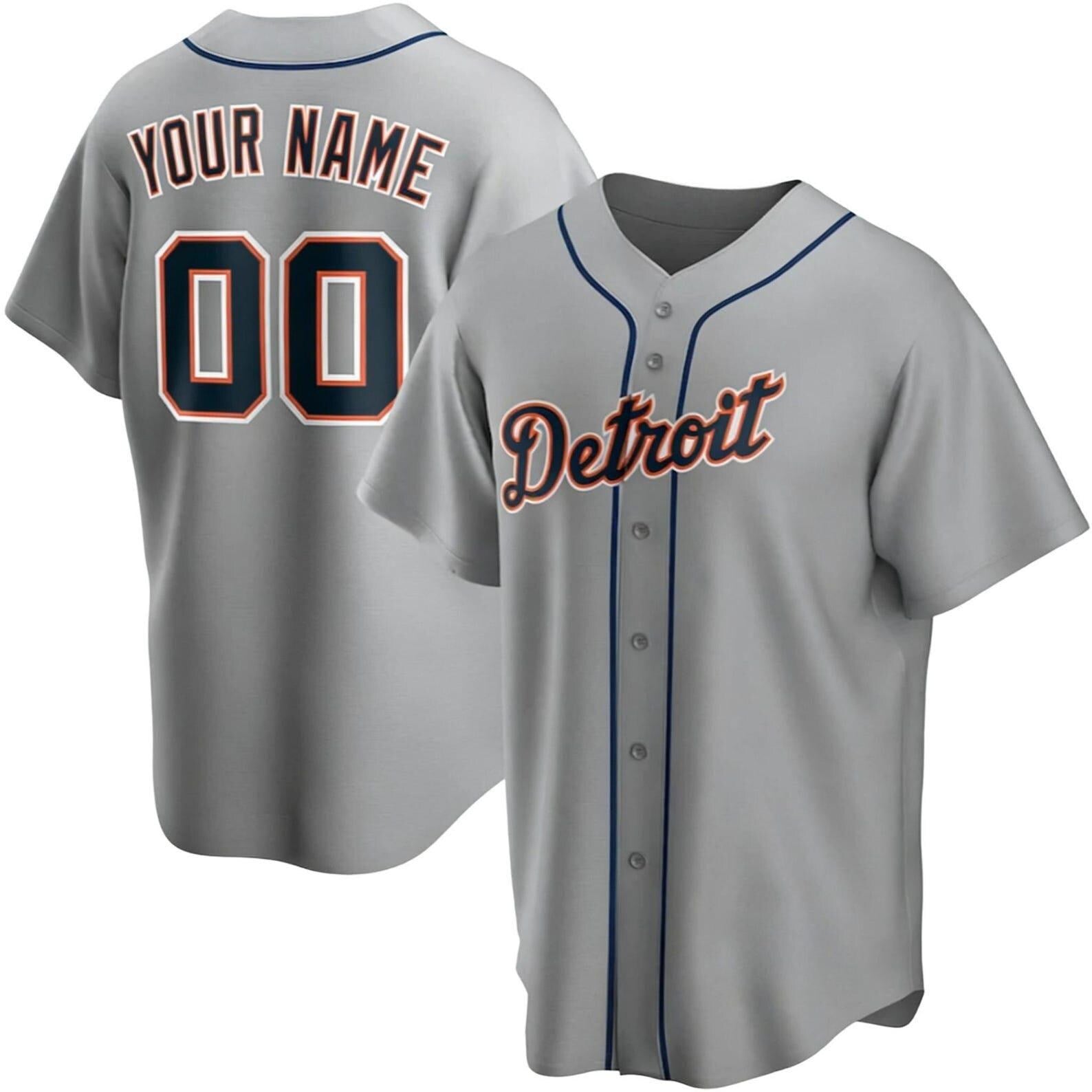 Personalized Detroit Baseball Jersey, Custom Name Number, Team sports shirts wedding Jersey Stitched Gift