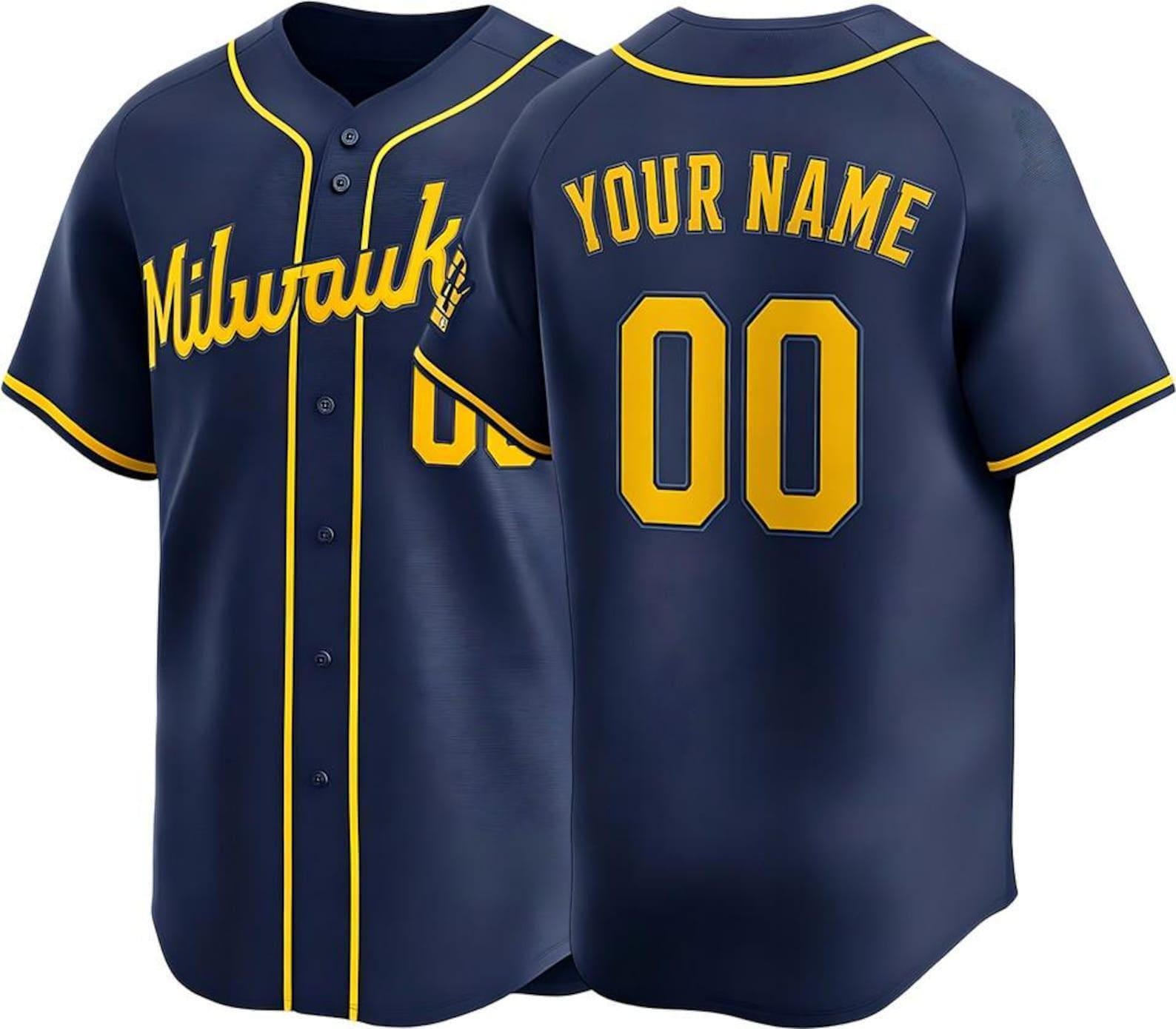 Custom Milwaukee Baseball Jersey | Personalized Stitched Name Number | Men/Youth Size | Game Day Fan Jersey Gift