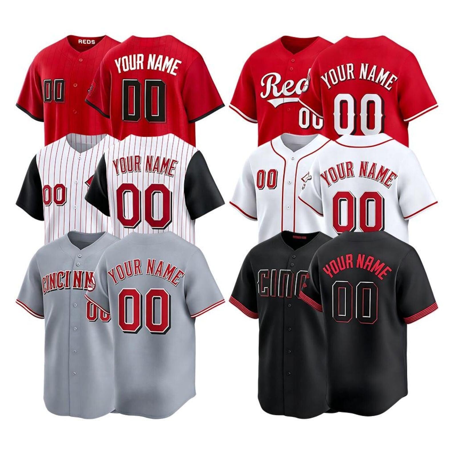 Custom Cincinnati Baseball Jersey | Personalized Stitched Name Number | Men/Youth Size | Game Day Fan Jersey Gift