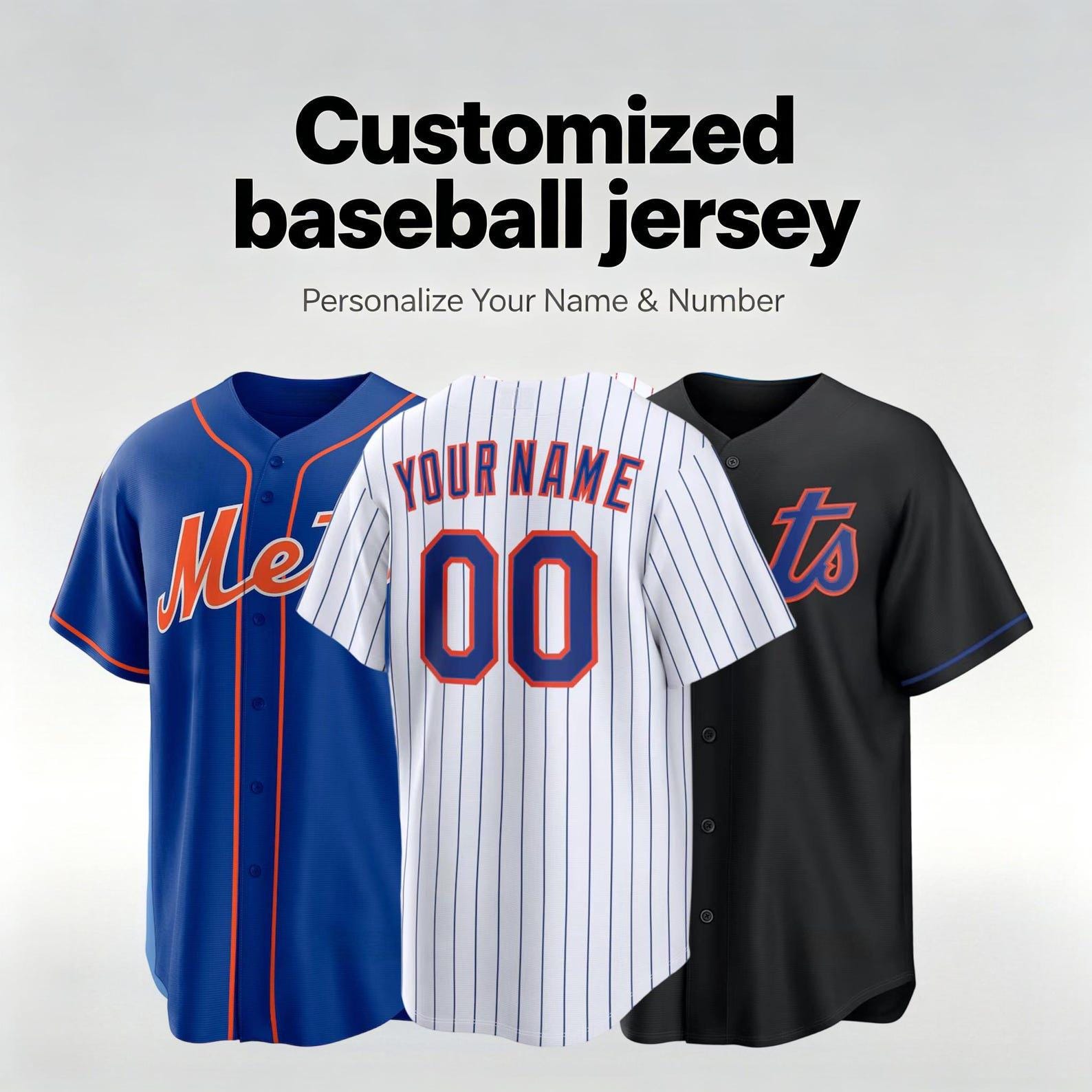 Personalized New York Baseball Jersey, Custom Name & Number, Team sports shirts wedding Jersey Stitched Gift