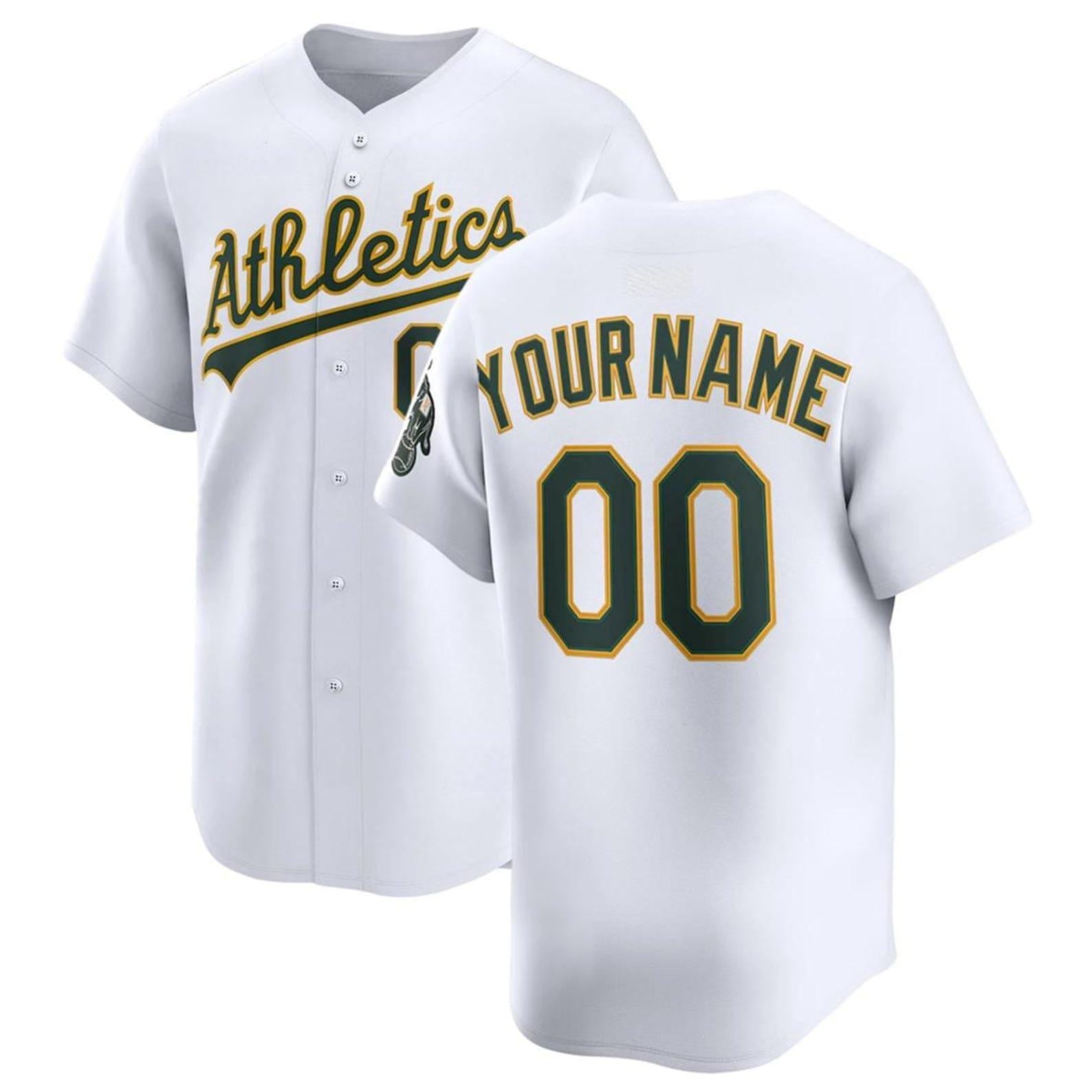 Personalized Athletics Baseball Jersey, Custom Name Number, Team sports shirts wedding Jersey Stitched Gift