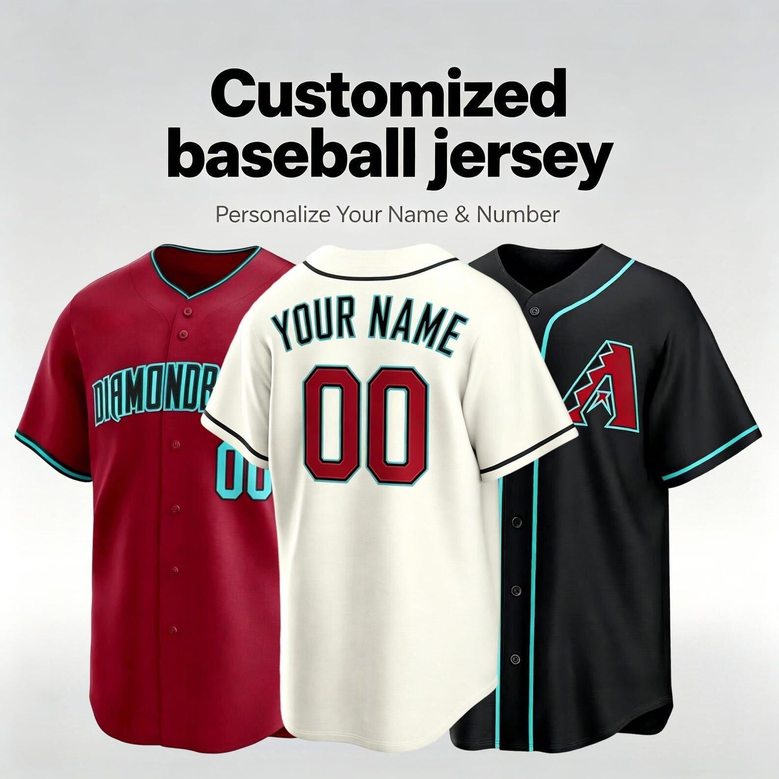 Personalized Arizona Baseball Jersey, Custom Name & Number, Team sports shirts wedding Jersey Stitched Gift