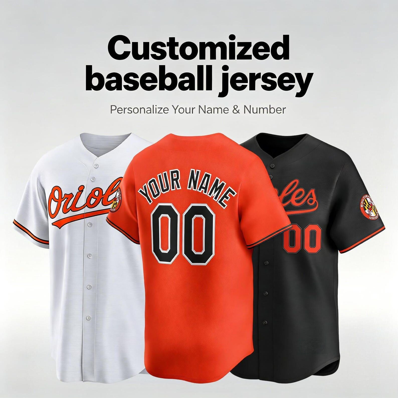 Personalized Orioles Baseball Jersey, Custom Name Number, Team sports shirts wedding Jersey Stitched Gift