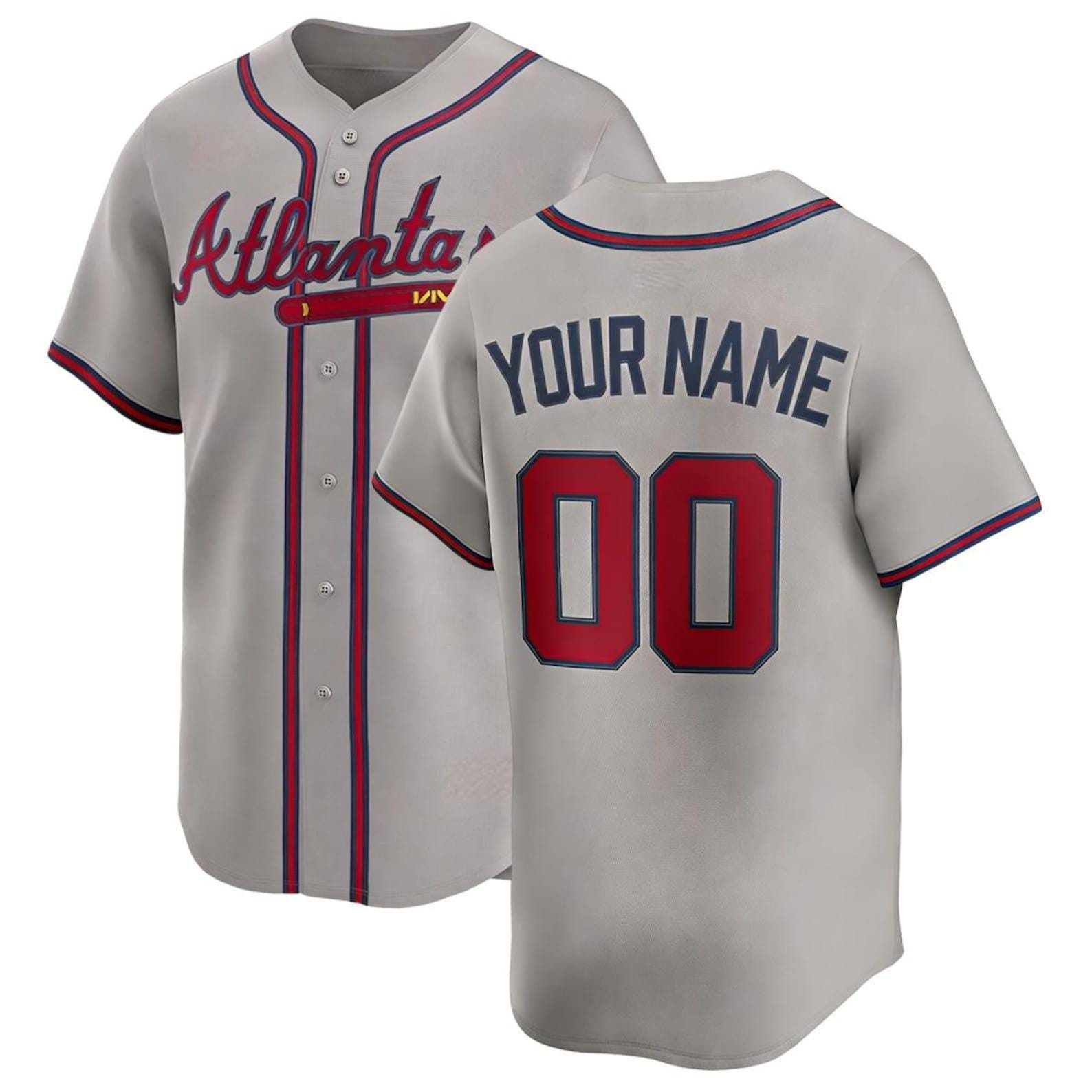 Personalized Atlanta Baseball Jersey, Custom Name & Number, Team sports shirts wedding Jersey Stitched Gift
