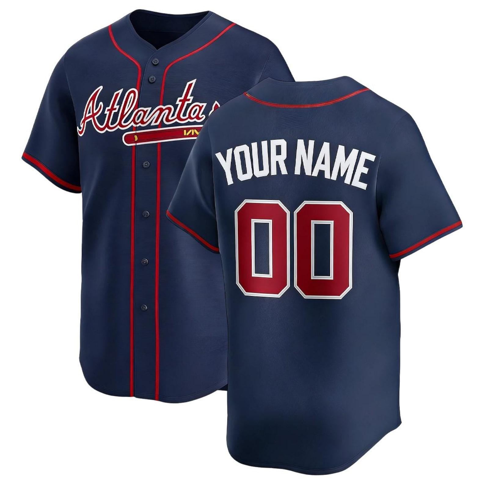 Personalized Atlanta Baseball Jersey, Custom Name & Number, Team sports shirts wedding Jersey Stitched Gift