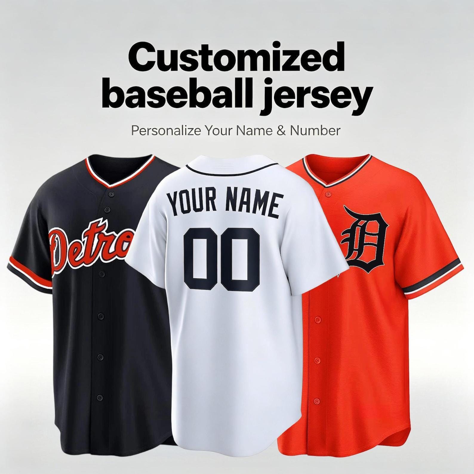 Personalized Detroit Jersey, Custom Name Number, Team sports shirts wedding Jersey Stitched Gift